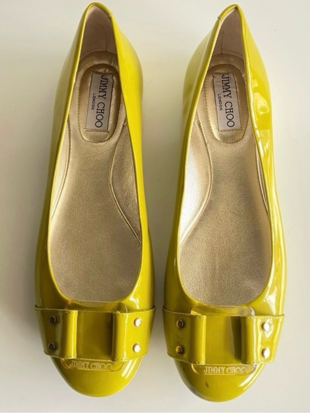 Jimmy Choo Morse Patent Leather Ballet Flats Size 10